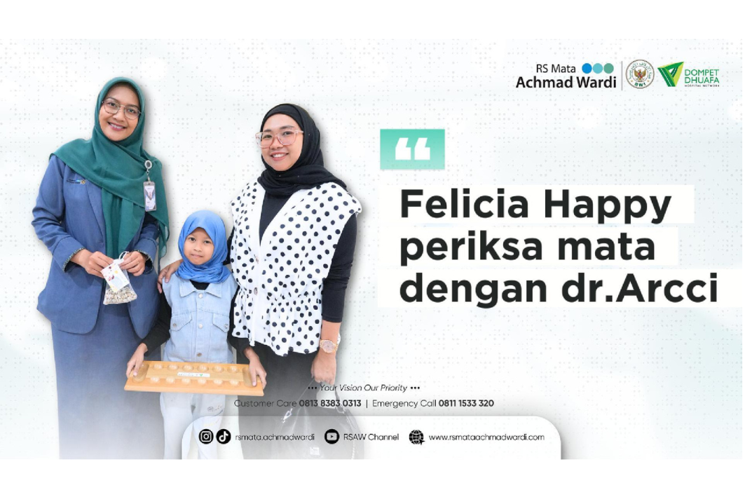 Felicia Happy Periksa Mata di Poli Eksekutif RS Mata Achmad Wardi